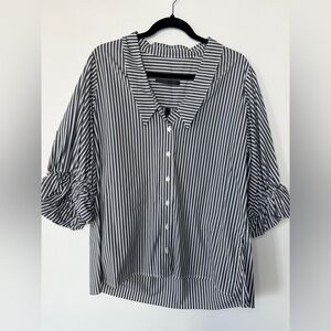 Victoria Thomas Striped Cotton Shirt – Size 38 (US 6–8 Approx.)